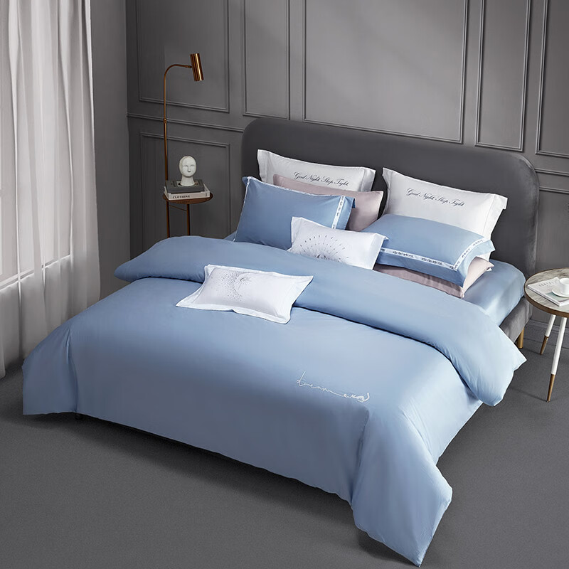 单品-床上用品1:梦洁家纺长绒棉四件套200*230cm高清大图