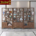 锦北博古架多宝阁茶叶架子新中式客厅办公室隔断置物架三联博古架