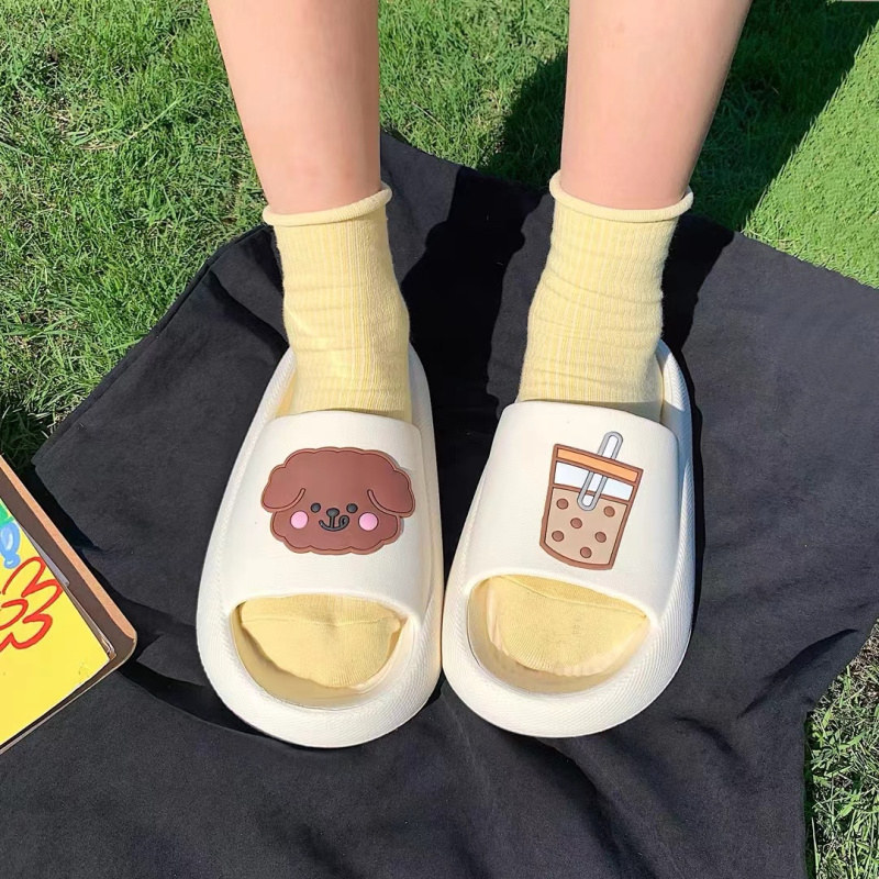情侣同款多款多色奶茶熊拖鞋女夏季可爱卡通家居室内防滑厚底踩屎感外