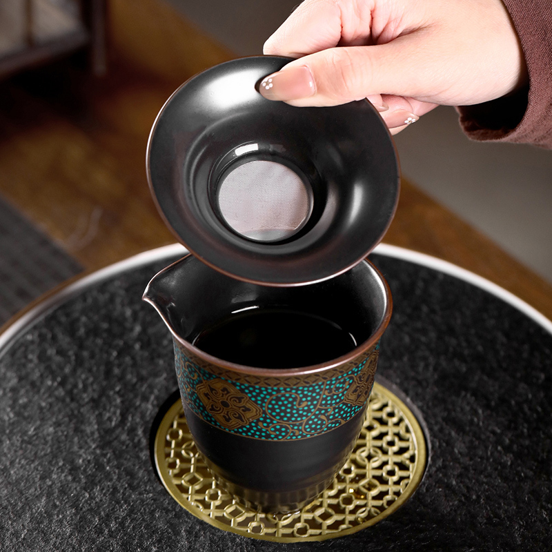 領藝 古韵功夫茶具套装日式家用小号石头储水茶托盘冲泡茶器中式茶壶
