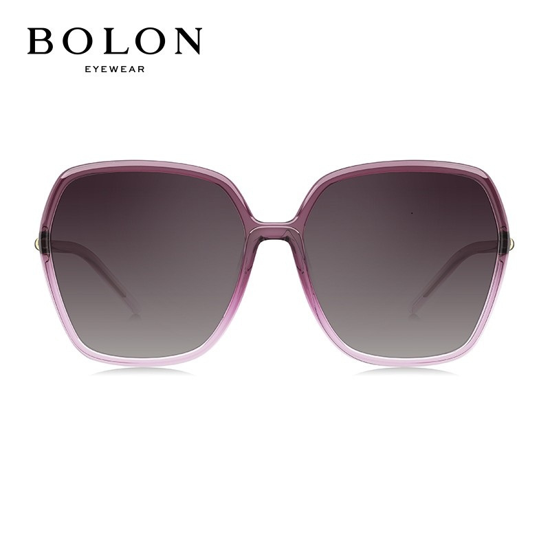暴龙(BOLON)多边形TR大框偏光太阳眼镜墨镜女BL5032 C30-紫色渐进 单个装