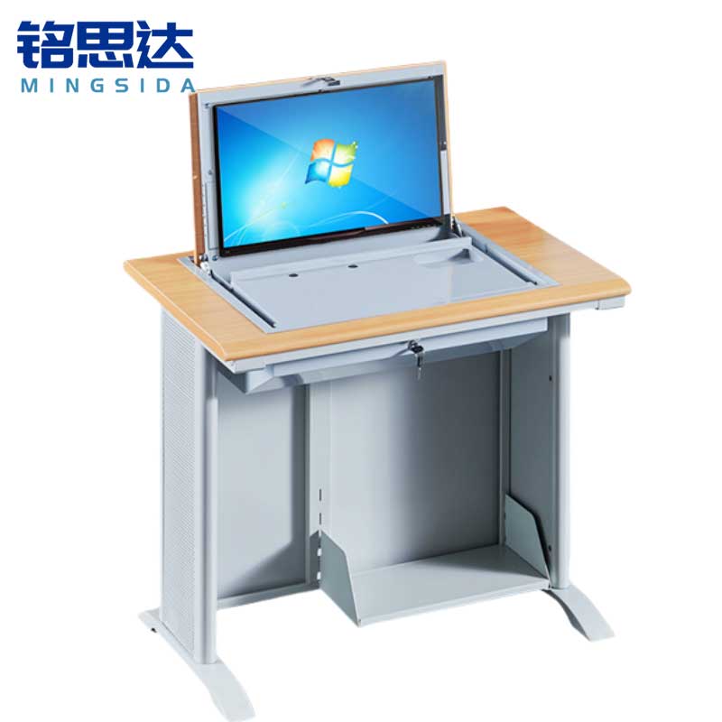 铭思达翻转电脑桌单人位张高清大图