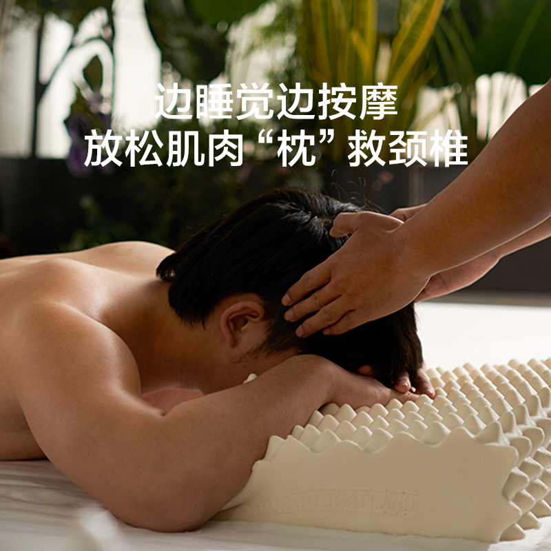 LOVO团购 LOVO枕芯泰国乳胶经典按摩款