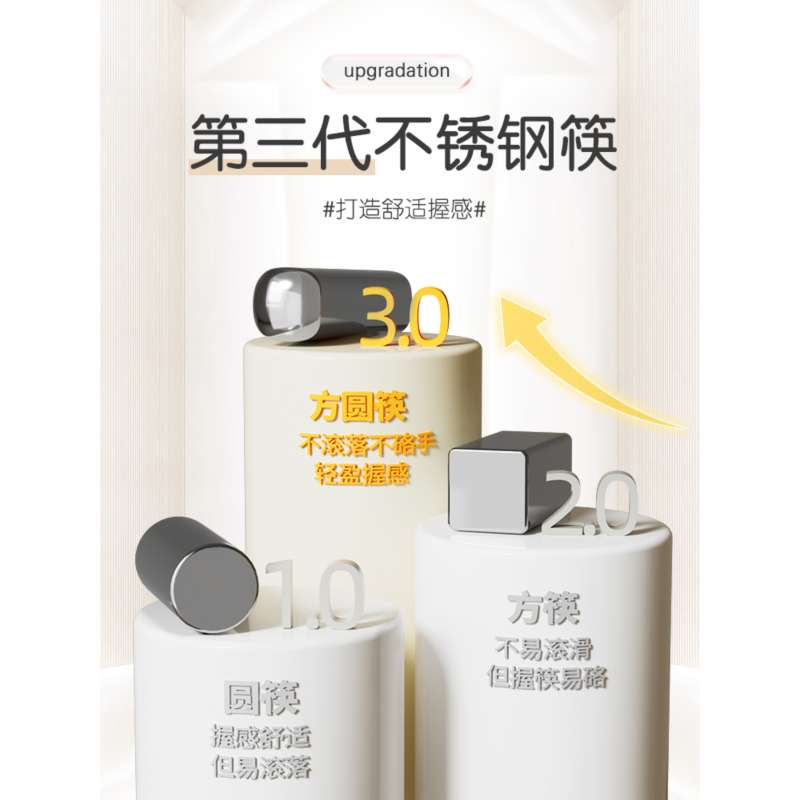 双枪304磨砂绿色不锈钢筷DK30110高清大图