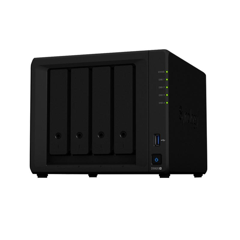 群晖(Synology)DS920+替代DS918+ 四盘位NAS网络存储服务器(无内置硬盘)不规则体SATA接端口