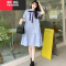 YIBUSHENG大码女装韩版宽松遮肚子连衣裙女季胖妹妹显瘦减龄学院风中长裙