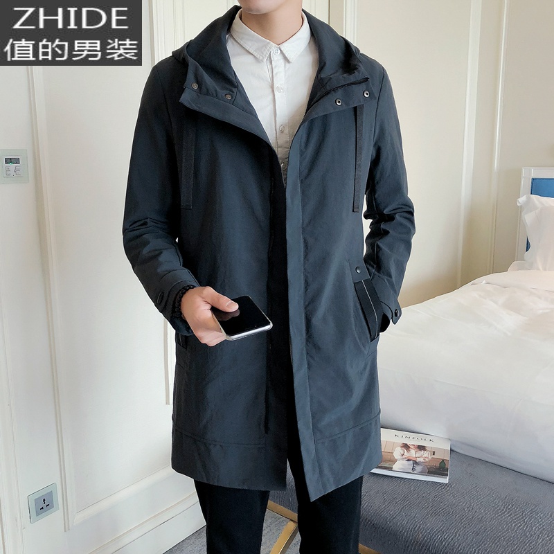 SUNTEK夹克外套男韩版潮流休闲上衣服男秋装春秋2020新款风衣男士中长款风衣高清大图
