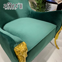 狄雷斯/DILEISI 北欧轻奢单人小沙发新款后现代卧室绒布高背老虎椅设计师布艺沙发椅 039*