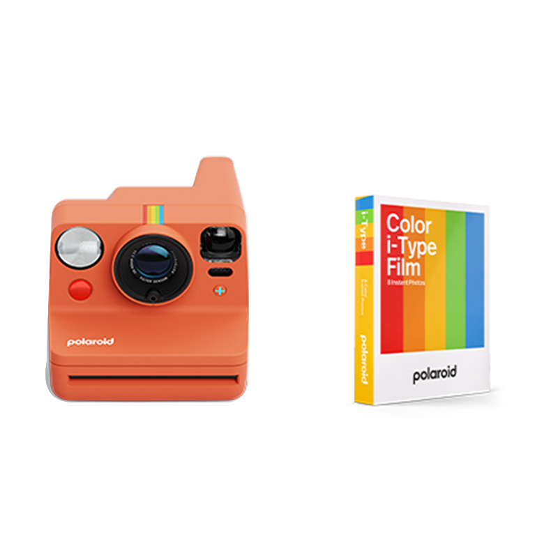 PolaroidNow+Gen3宝丽来拍立得胶片相纸相机生日结婚伴手礼送闺蜜珊瑚橙色相机+i-Type白框彩色相纸*1高清大图