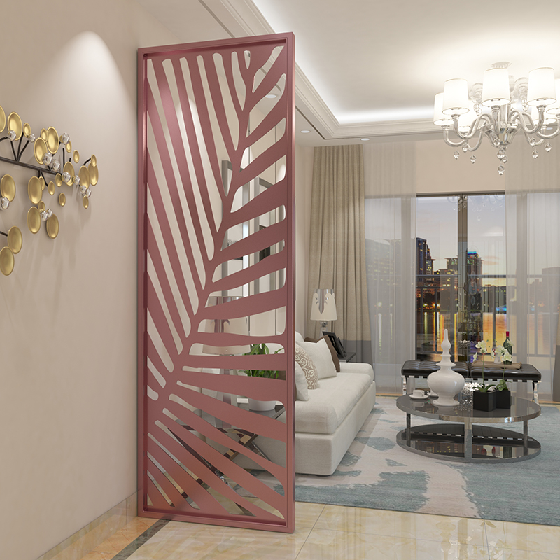 屏风隔断创意客厅玄关装饰现代简约金属镂空轻奢小户型隔断墙定制款式