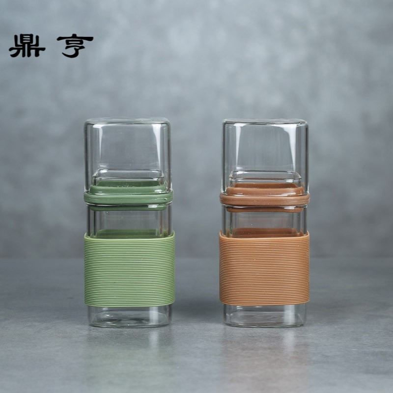鼎亨耐热玻璃功夫茶具户外旅行茶杯便携过滤快客杯极简家用泡茶具