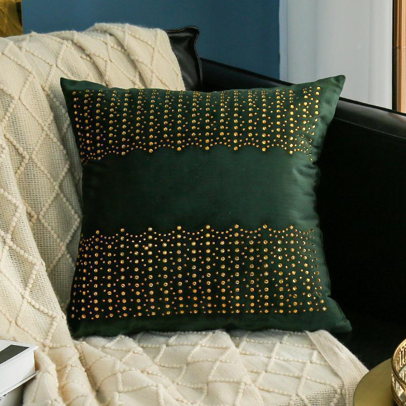 家柏饰(CORATED)北欧风格抱枕轻奢客厅沙发靠枕套45×45飘窗现代简约床头靠垫 奥沙水晶墨绿抱枕 45*45（单独枕套）