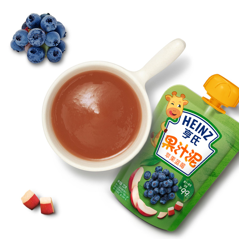 亨氏(Heinz)乐维滋果汁泥果泥苹果蓝莓120g 亨氏果泥婴儿果泥吸吸乐 宝宝水果泥辅食宝宝营养零食果汁泥高清大图