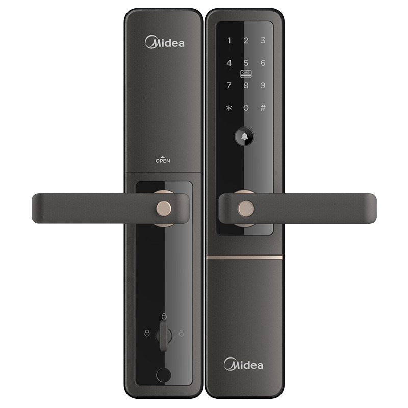 美的midea智能指纹锁m1密码锁智能安防电子门锁app指纹密码卡片钥匙