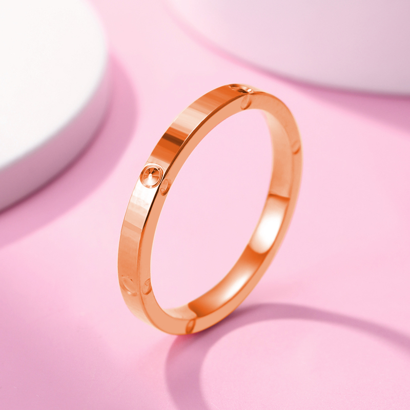 老庙黄金 18k金素圈k金戒指情侣对戒