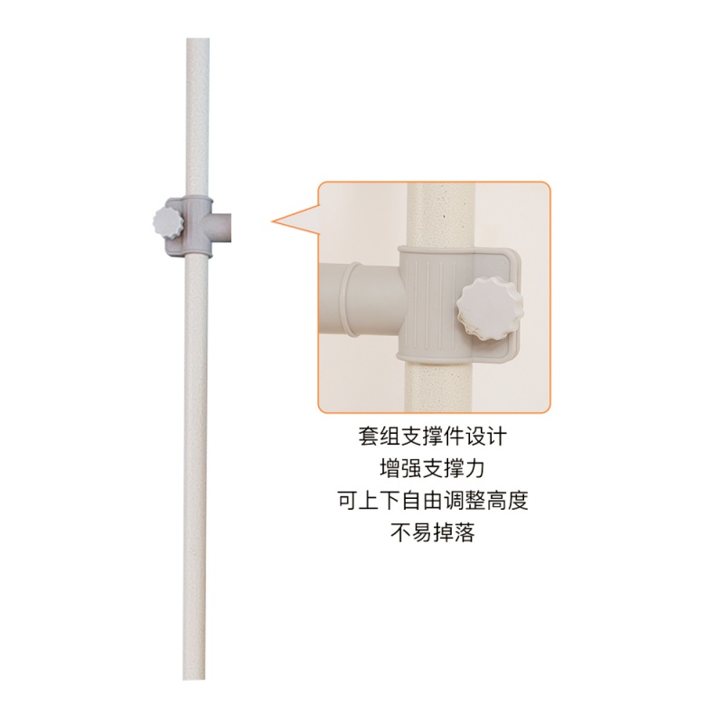 eclife意思生活衣架家用卧室折叠免打孔落地晾衣架顶天立地置物架晾晒架 三维工匠 黑色2竖2横[管32]高清大图