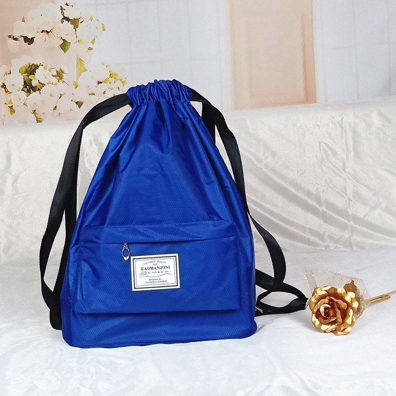 派尼美特抽绳束口袋双肩包防泼水运动背包学生束口包大容量抽绳书包布