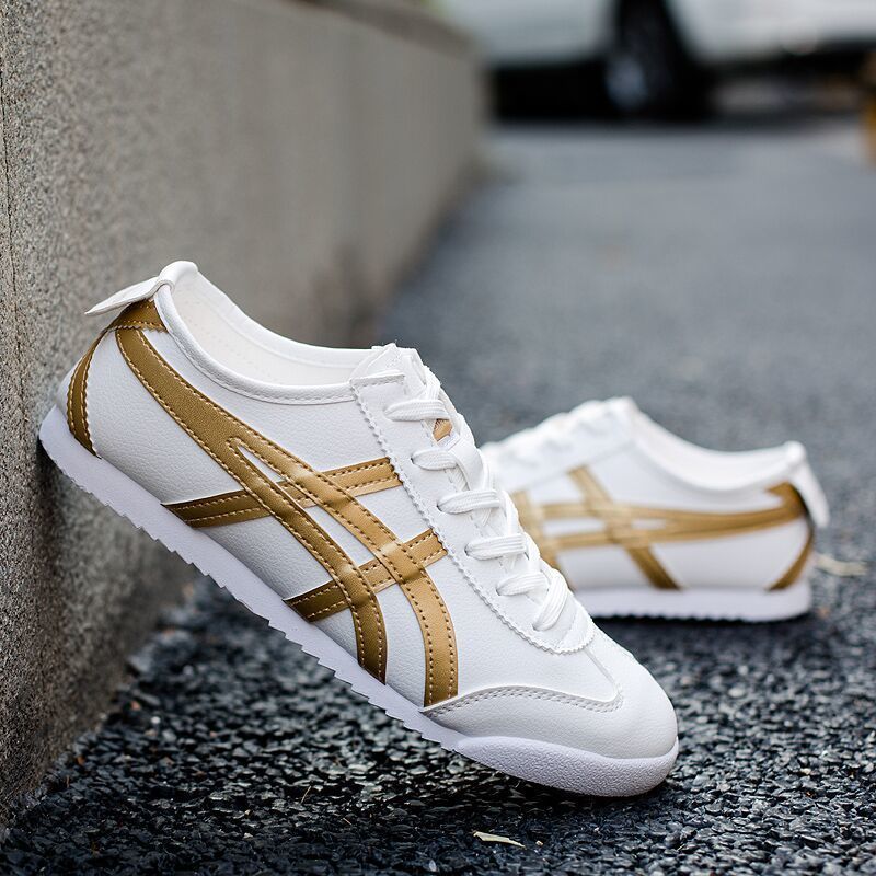 阿甘鞋子男tiger鬼冢老虎鞋夏季男鞋透气防臭帆布鞋无鞋带小白鞋白黑