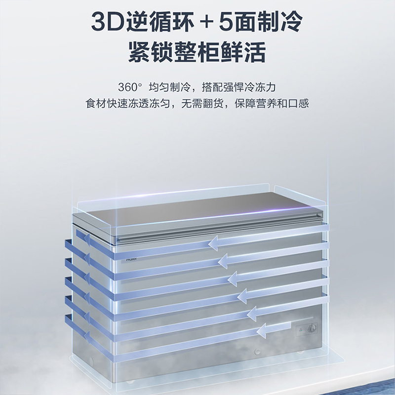 海尔(Haier)369升 家用 商用 卧式冰柜 冷柜 冷冻柜 减霜80% BC/BD-369GHPT