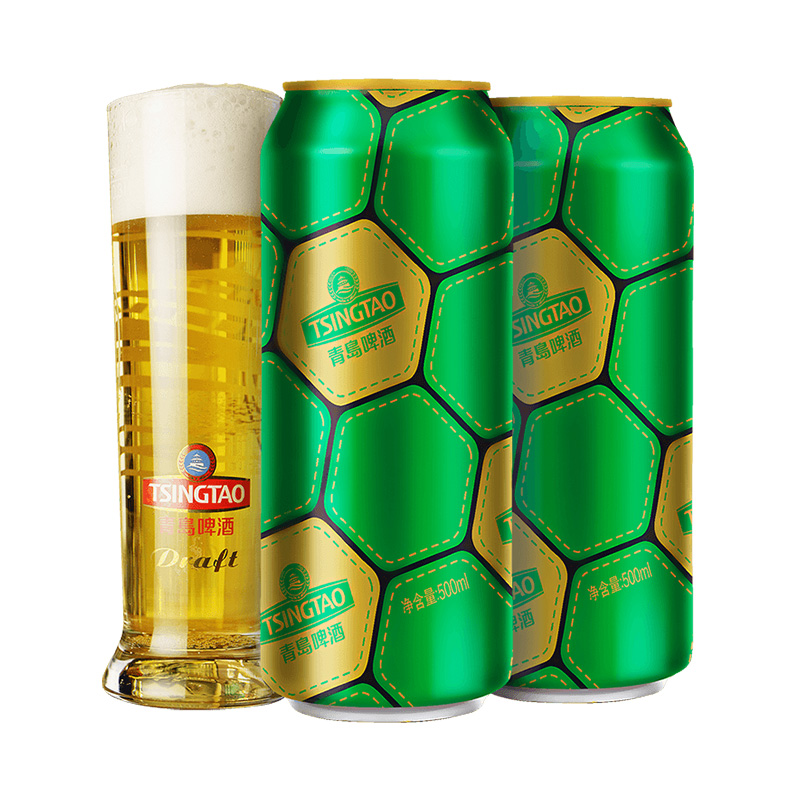 青岛啤酒足球罐啤酒10度500ml*12罐 2箱实惠组合装 官方直营 包邮