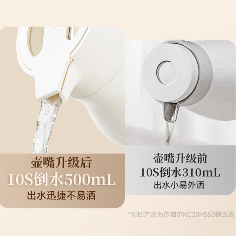 苏泊尔1.5L保温壶KCV15BF50奶油白高清大图
