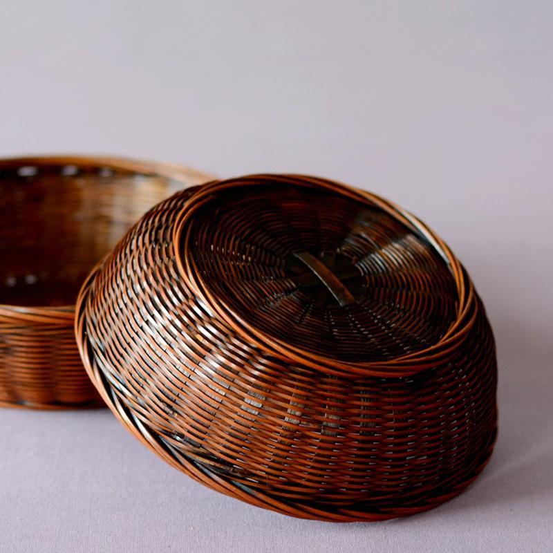 圆形家用竹篮水果竹编篮子餐厅手工编竹篮鸡蛋篮竹编竹制品