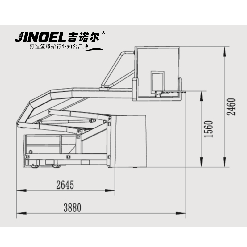 吉诺尔篮球架JNE-105手动升降篮球架高清大图