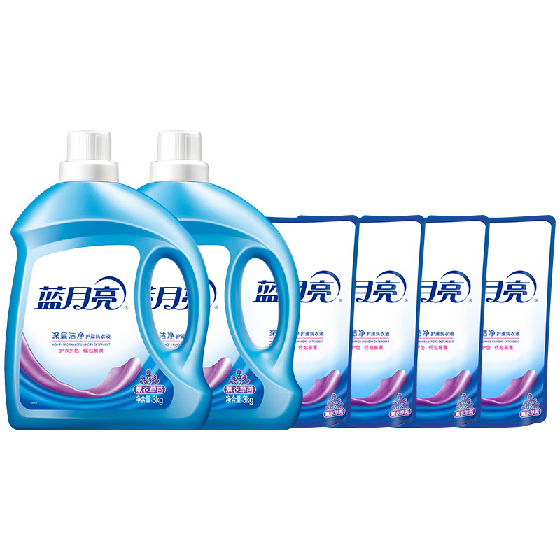 蓝月亮洁净薰洗衣液3kg*2+洁净薰袋洗衣液500g*4