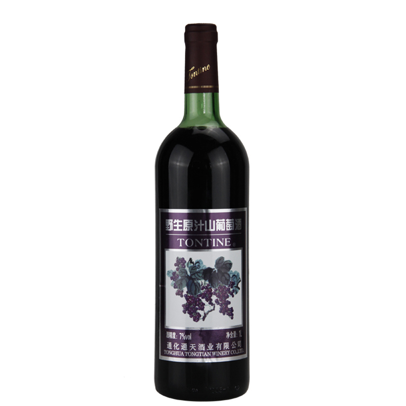 [整箱6瓶 国货通天]中国通天(TONTINE)野生原汁山葡萄酒1000ml*6 整箱装