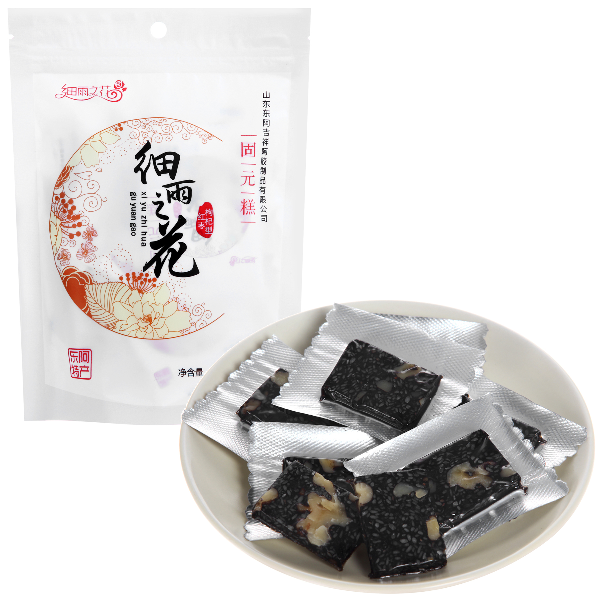 山东东阿 细雨之花固元糕红枣枸杞型60g即食方便 女士型 阿胶膏
