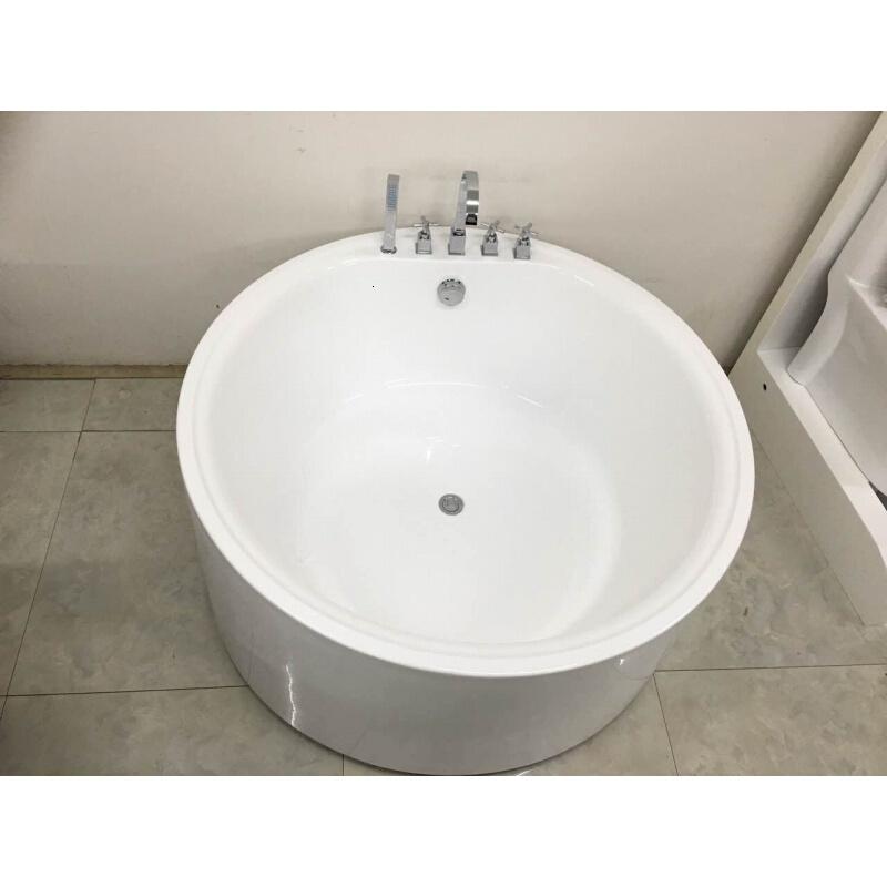 普通双人圆形亚克力浴缸恒温加热情侣独立冲浪按摩浴盆1.2-1.8米波迷娜BOMINA高清大图