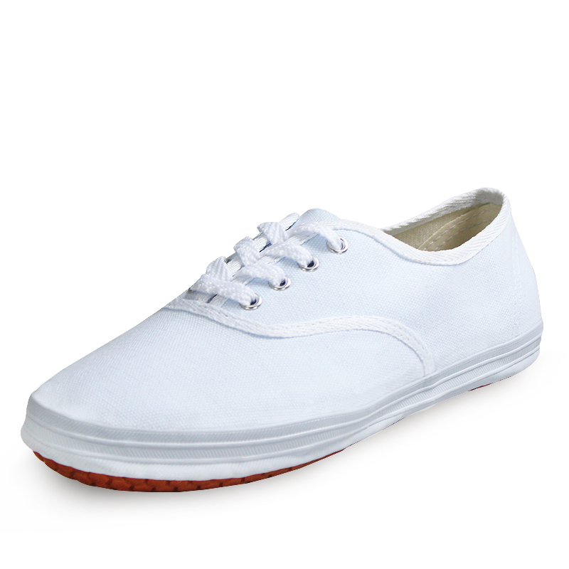 双星女款白色工作鞋平底松紧带护士鞋舞蹈体操鞋视频