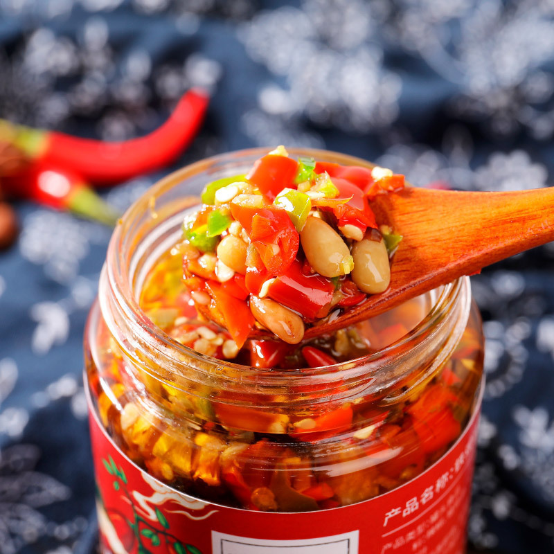 李子柒铁观音剁椒酱蔬菜罐头四川农家自制手工超辣辣椒酱特产菜