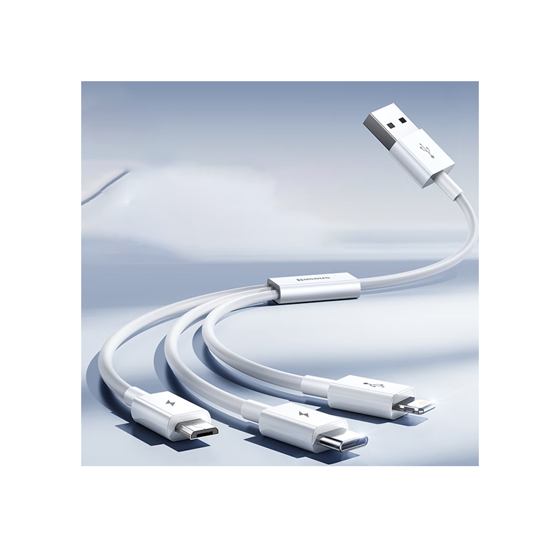 倍思三合一数据线苹果/Type-c/安卓一拖三手机充电短线适用iPhone15/14/13ProMax小米华为线0.5米