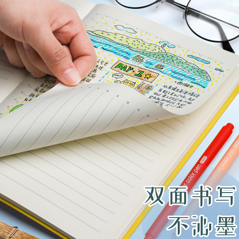 中性笔 彩色中性笔 学生记号笔彩色笔做笔记专用 速干荧光手账笔套装 30支/套 一套装高清大图
