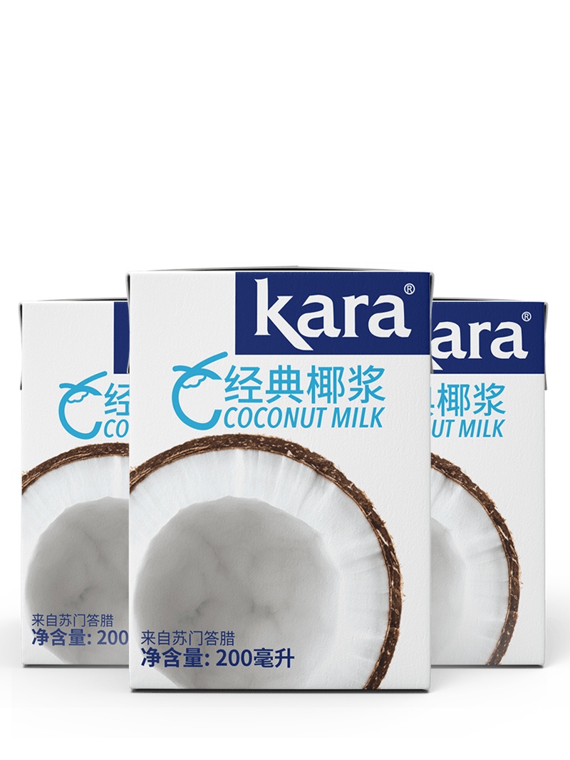 KARA佳乐经典椰浆200ml*3瓶 来自印度尼西亚苏门答腊岛 椰香浓郁 口感顺滑