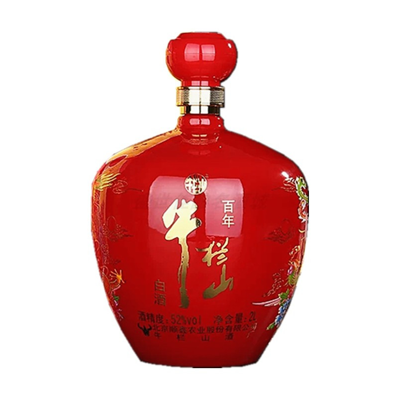 牛栏山52度白酒 龙凤呈祥红坛 2L*1坛礼盒装 浓香型白酒 原箱正品 假一赔十