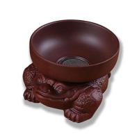 紫砂茶漏公道杯茶滤功夫茶具配件陶瓷滤器茶漏斗茶隔托倒茶过滤器 金蟾茶漏 紫色款