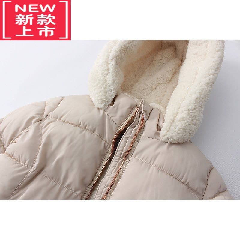 可莉允2-14岁加厚女童冬季羊羔毛棉袄外套夹棉保暖棉衣棉服中长款图片