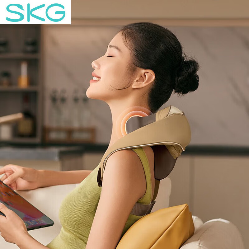 SKG H5 豪华款 颈椎按摩枕颈肩披肩便携斜方肌揉捏热敷车载 肩颈揉捏