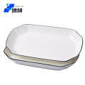 琅柯 黑线陶瓷鱼盘 10英寸 27cm