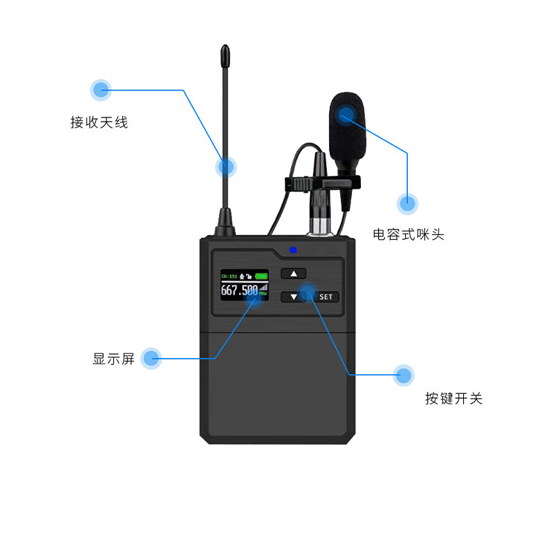 润普Runpu RP-WZ02L真分集红外对频直播/演讲/智慧教育无线领夹式麦克风/视频会议无线领夹麦克风高清大图