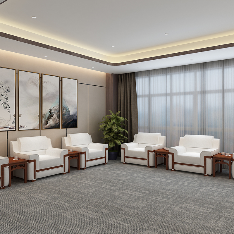 臻远 ZY-SFZH-1 会议沙发茶几组合 布艺会议接待会客商务办公室沙发贵宾沙发 单人位