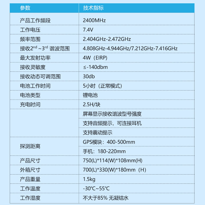 铂联安全(BOLIANANQUAN) 非线性节点探测器 便携式环境安全检查 电子产品检查设备国保测认证BL-FX01高清大图