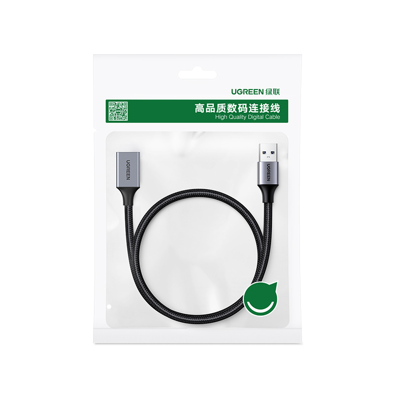 绿联 USB3.0延长线 公对母数据连接线 高速传输适用U盘鼠标键盘打印机分线器扩展延长加长转接线铝壳编织2米高清大图
