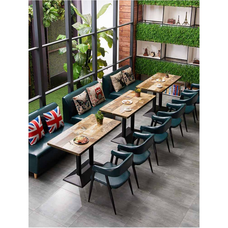 定制咖啡厅桌椅复古休闲酒吧小吃汉堡甜品奶茶店餐饮卡座沙发组合