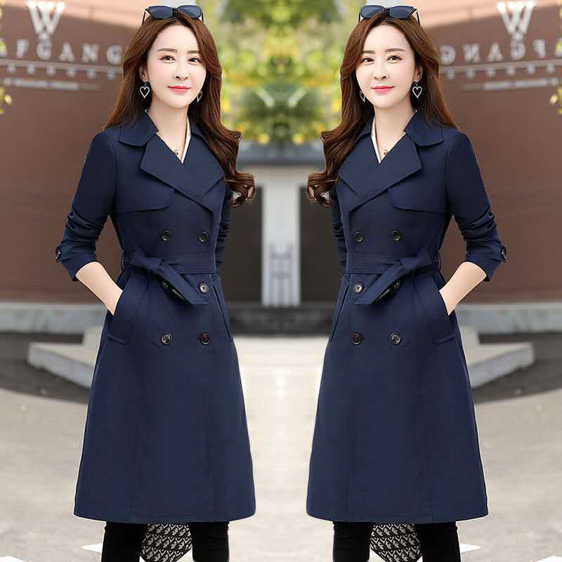 suntek2020新款秋冬季风衣女中长款小个子韩版修身显瘦气质女士大衣