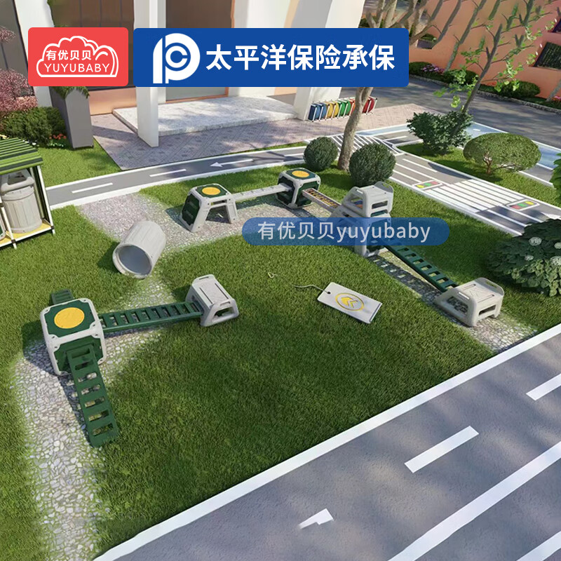有优贝贝儿童户外体能训练器材攀爬架游戏感统安吉游戏加强版进阶38件套高清大图