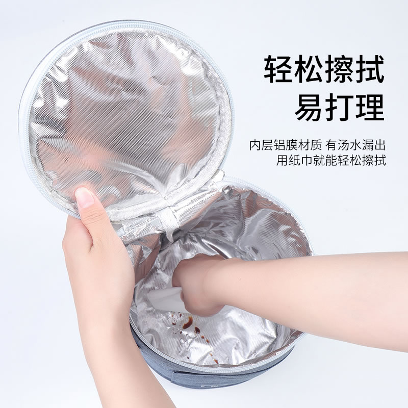 纳纳(nana) YT-BW 大号圆筒形 19*25cm约7L 可拆卸肩带约90cm 牛津布 保温袋 藏青色高清大图