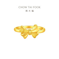 周大福蝴蝶结足金黄金戒指女送礼(工费:260计价)F231897生日礼物 14号1.45g
